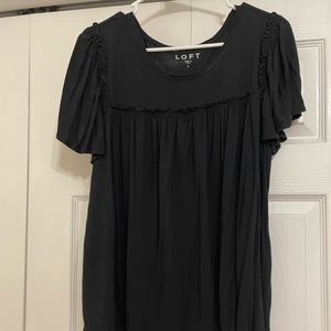 LOFT black ruffle detail top